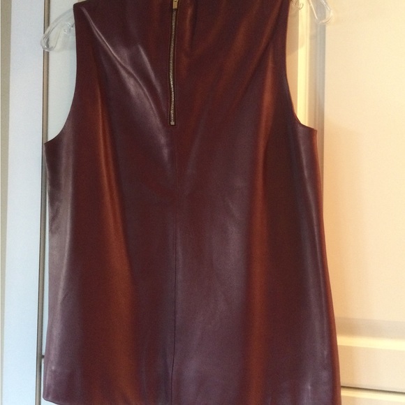 THE ROW Burgundy Leather Top - Picture 2 of 8